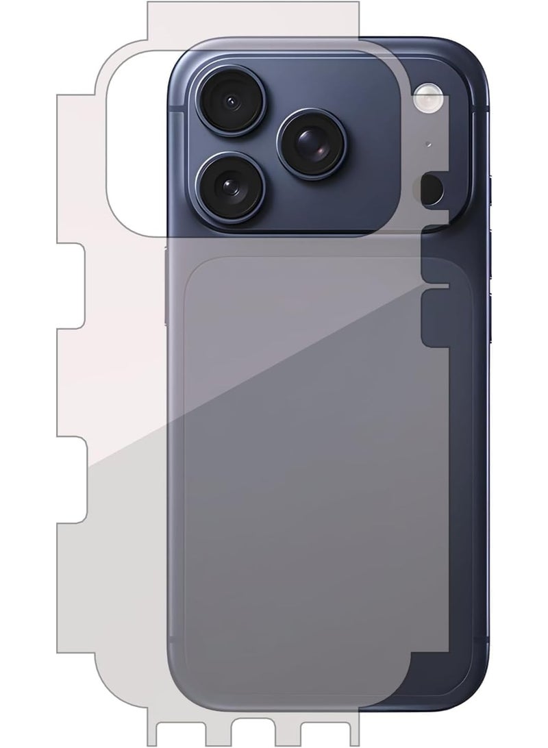 Muzz MATTE Back Sticker Screen Protector for iPhone 17 Pro, Matte Anti-Fingerprint, Full Side Anti-Scratch, Gelatin Material (iPhone 17 Pro) - Image 4